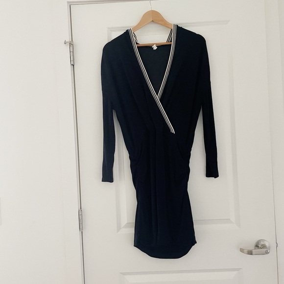 Anthropologie Daily Practice Ruched Knit Hooded Mini Dress Long Sleeves - Picture 5 of 10